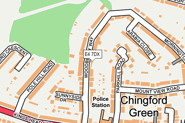 E4 7DX map - OS OpenMap – Local (Ordnance Survey)