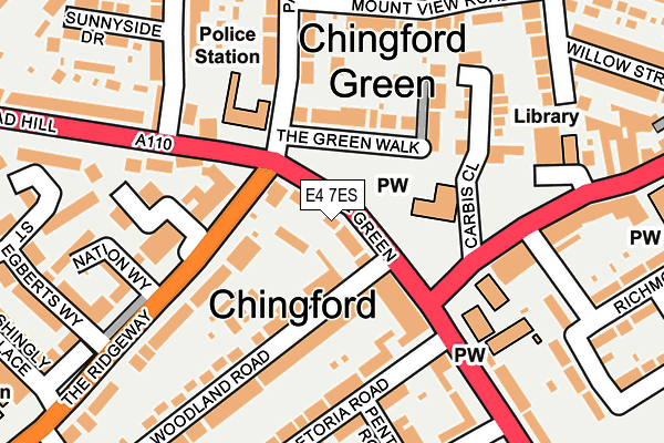 E4 7ES map - OS OpenMap – Local (Ordnance Survey)