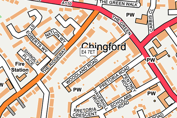 E4 7ET map - OS OpenMap – Local (Ordnance Survey)