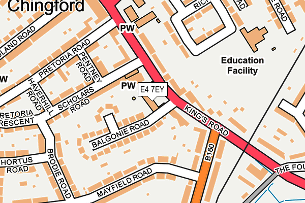 E4 7EY map - OS OpenMap – Local (Ordnance Survey)