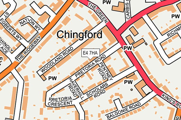 E4 7HA map - OS OpenMap – Local (Ordnance Survey)