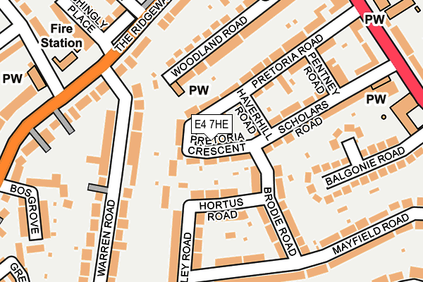 E4 7HE map - OS OpenMap – Local (Ordnance Survey)