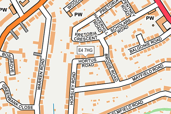 E4 7HG map - OS OpenMap – Local (Ordnance Survey)