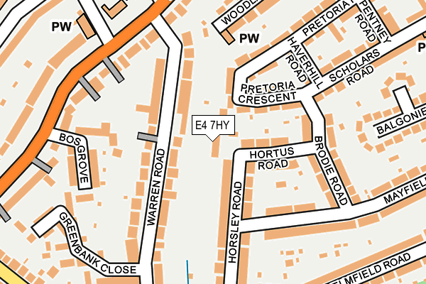 E4 7HY map - OS OpenMap – Local (Ordnance Survey)