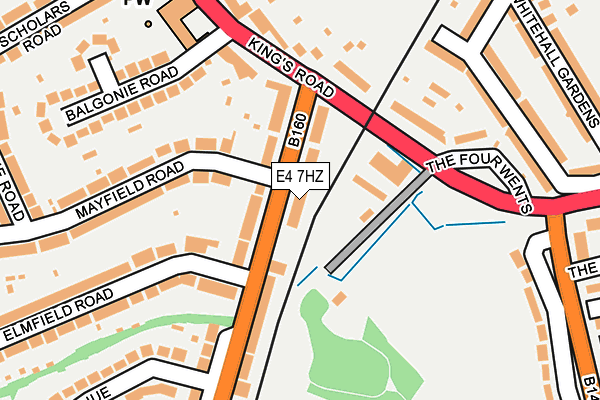 E4 7HZ map - OS OpenMap – Local (Ordnance Survey)