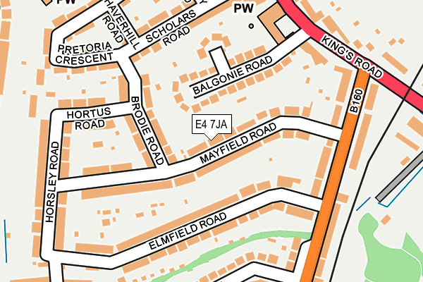 E4 7JA map - OS OpenMap – Local (Ordnance Survey)