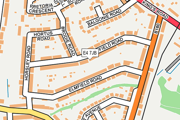 E4 7JB map - OS OpenMap – Local (Ordnance Survey)