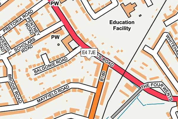 E4 7JE map - OS OpenMap – Local (Ordnance Survey)