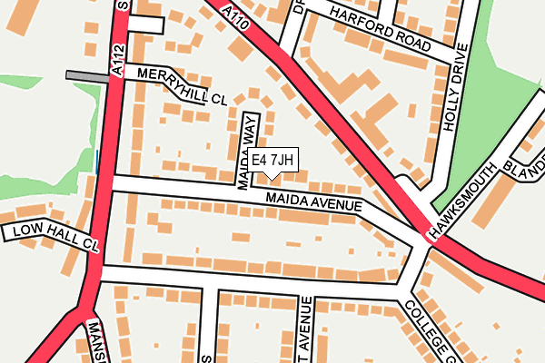E4 7JH map - OS OpenMap – Local (Ordnance Survey)