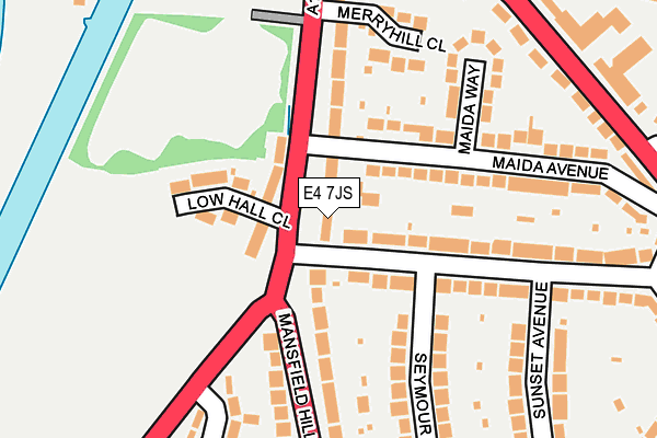 E4 7JS map - OS OpenMap – Local (Ordnance Survey)