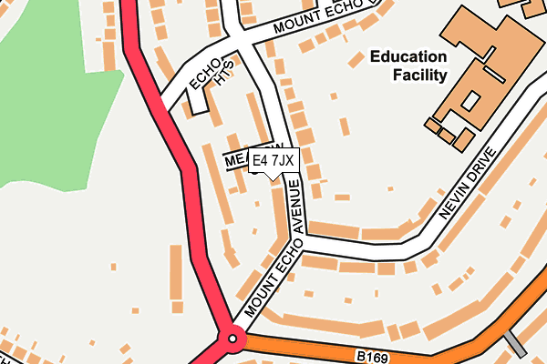 E4 7JX map - OS OpenMap – Local (Ordnance Survey)