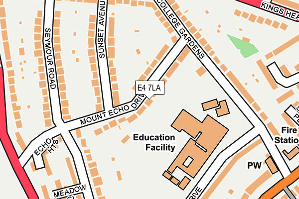 E4 7LA map - OS OpenMap – Local (Ordnance Survey)