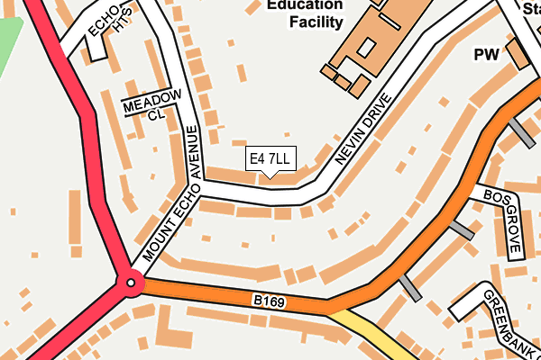 E4 7LL map - OS OpenMap – Local (Ordnance Survey)