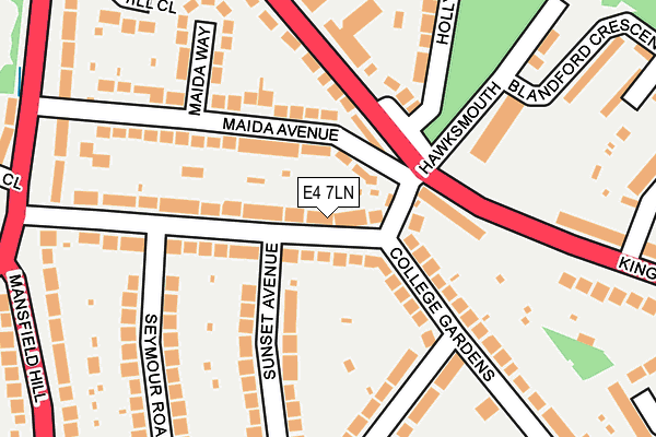 E4 7LN map - OS OpenMap – Local (Ordnance Survey)