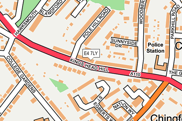 E4 7LY map - OS OpenMap – Local (Ordnance Survey)