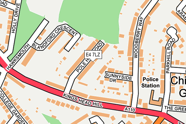E4 7LZ map - OS OpenMap – Local (Ordnance Survey)