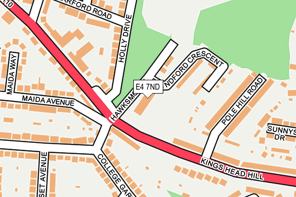 E4 7ND map - OS OpenMap – Local (Ordnance Survey)