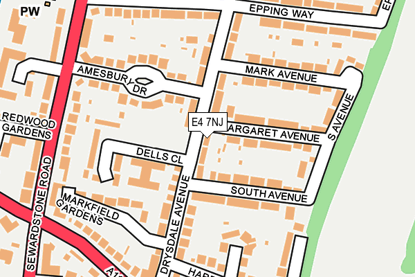 E4 7NJ map - OS OpenMap – Local (Ordnance Survey)