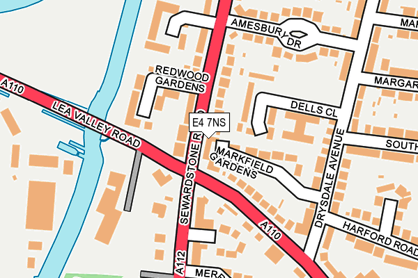 E4 7NS map - OS OpenMap – Local (Ordnance Survey)