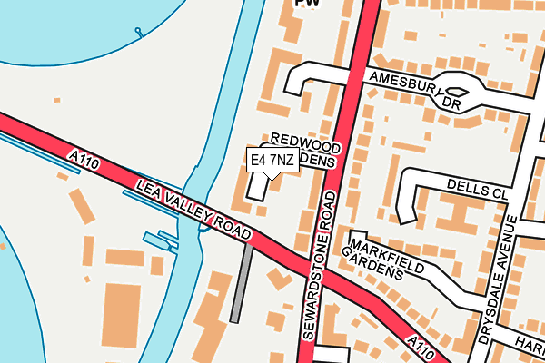 E4 7NZ map - OS OpenMap – Local (Ordnance Survey)