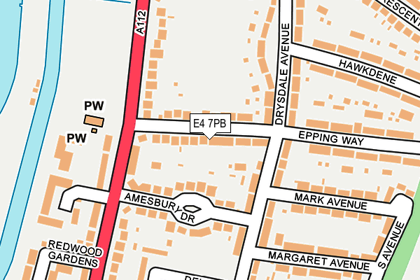 E4 7PB map - OS OpenMap – Local (Ordnance Survey)