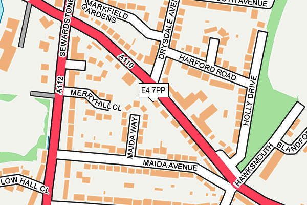 E4 7PP map - OS OpenMap – Local (Ordnance Survey)