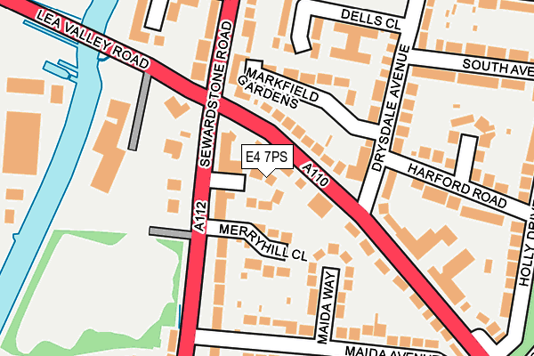 E4 7PS map - OS OpenMap – Local (Ordnance Survey)