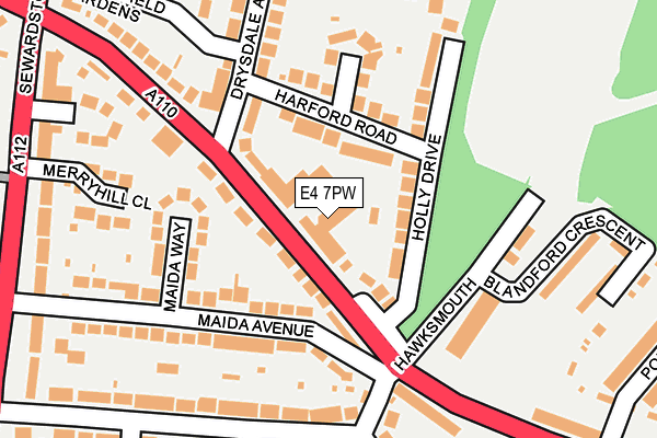 E4 7PW map - OS OpenMap – Local (Ordnance Survey)