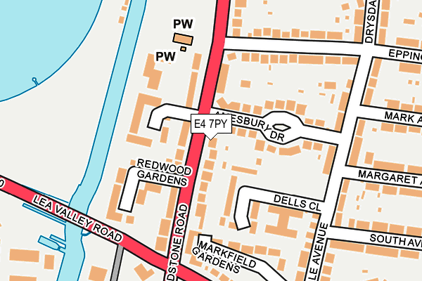 E4 7PY map - OS OpenMap – Local (Ordnance Survey)