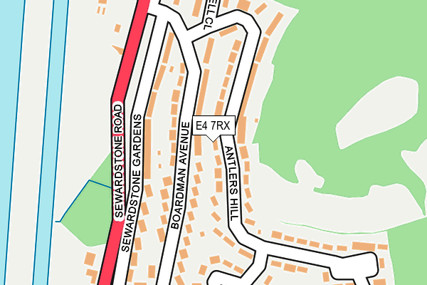 E4 7RX map - OS OpenMap – Local (Ordnance Survey)