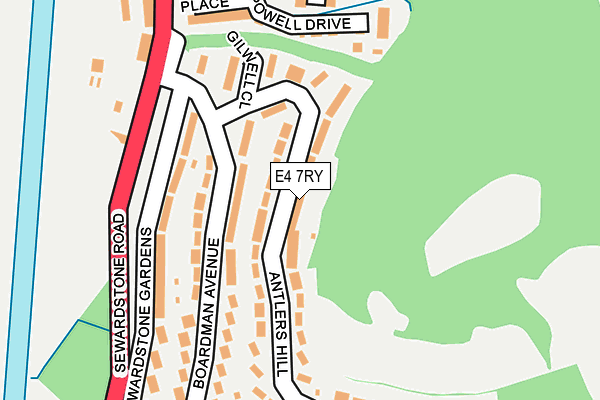 E4 7RY map - OS OpenMap – Local (Ordnance Survey)