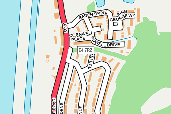 E4 7RZ map - OS OpenMap – Local (Ordnance Survey)