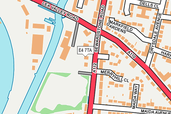 E4 7TA map - OS OpenMap – Local (Ordnance Survey)