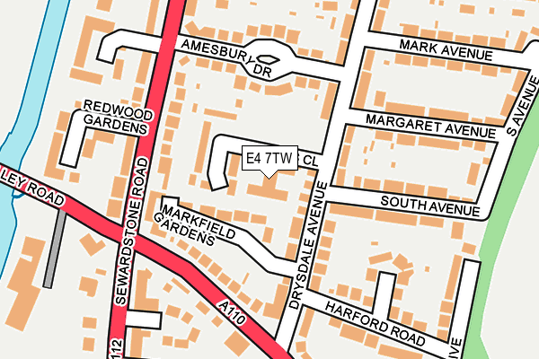 E4 7TW map - OS OpenMap – Local (Ordnance Survey)