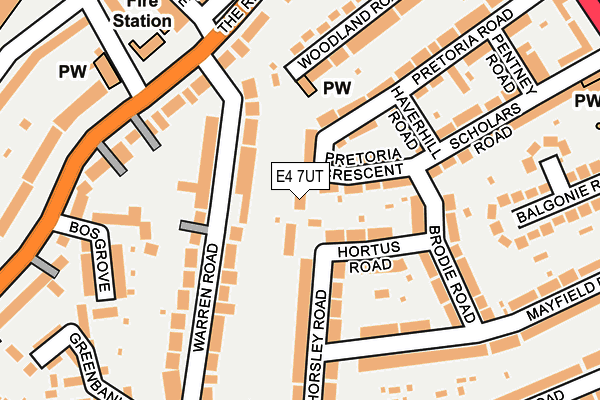 E4 7UT map - OS OpenMap – Local (Ordnance Survey)