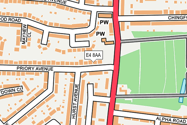 E4 8AA map - OS OpenMap – Local (Ordnance Survey)