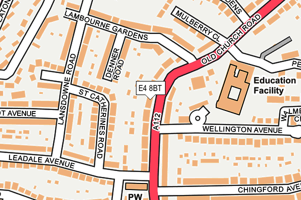 E4 8BT map - OS OpenMap – Local (Ordnance Survey)