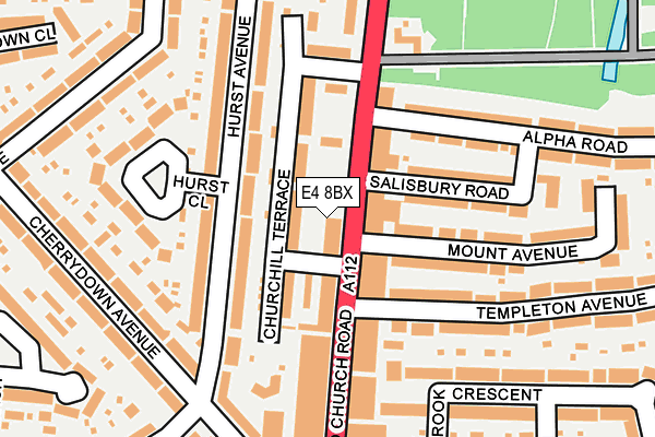 E4 8BX map - OS OpenMap – Local (Ordnance Survey)