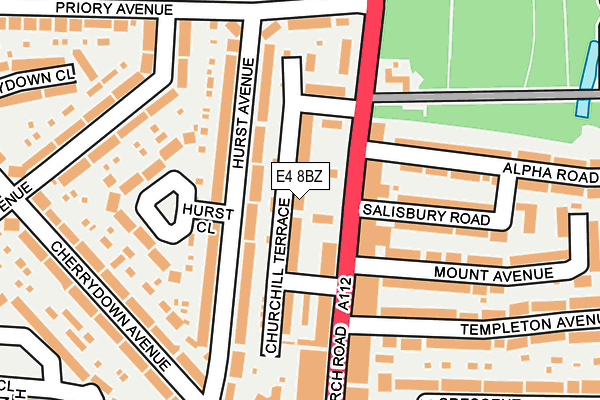 E4 8BZ map - OS OpenMap – Local (Ordnance Survey)
