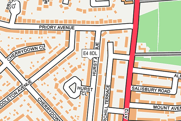 E4 8DL map - OS OpenMap – Local (Ordnance Survey)