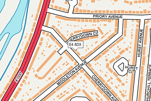 E4 8DX map - OS OpenMap – Local (Ordnance Survey)