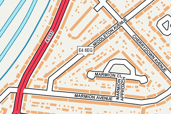 E4 8EG map - OS OpenMap – Local (Ordnance Survey)