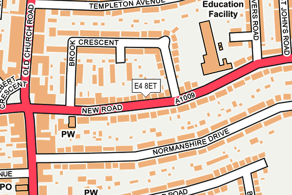 E4 8ET map - OS OpenMap – Local (Ordnance Survey)