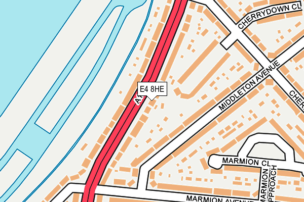 E4 8HE map - OS OpenMap – Local (Ordnance Survey)