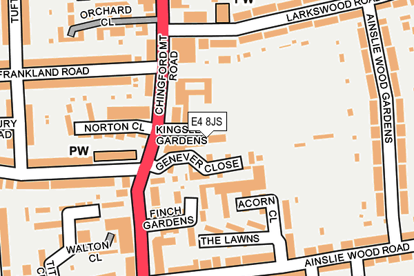 E4 8JS map - OS OpenMap – Local (Ordnance Survey)