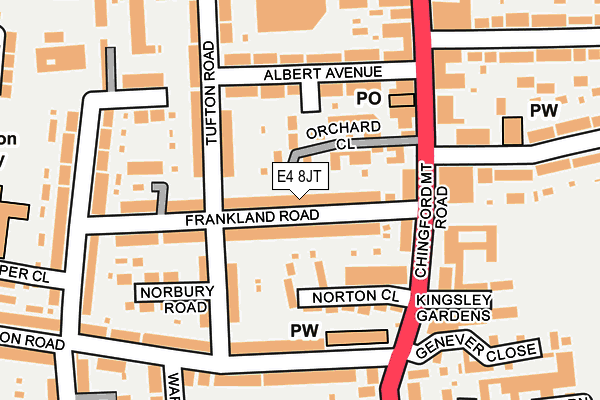 E4 8JT map - OS OpenMap – Local (Ordnance Survey)