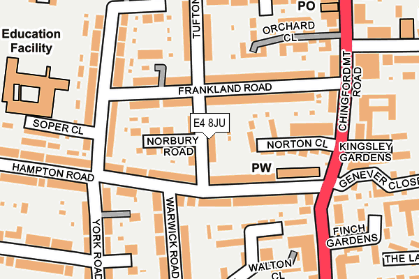 E4 8JU map - OS OpenMap – Local (Ordnance Survey)