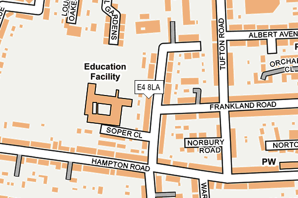 E4 8LA map - OS OpenMap – Local (Ordnance Survey)