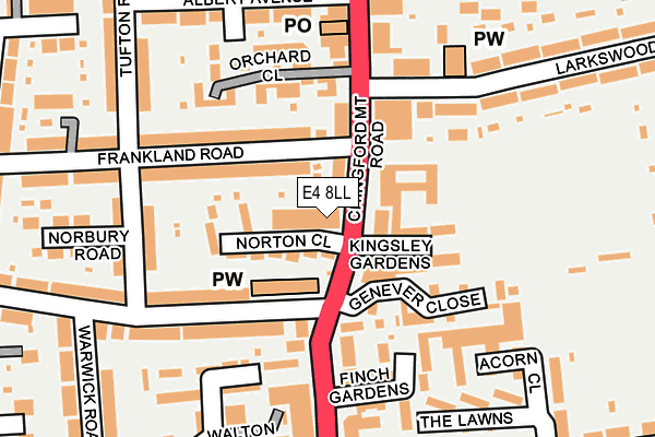 E4 8LL map - OS OpenMap – Local (Ordnance Survey)