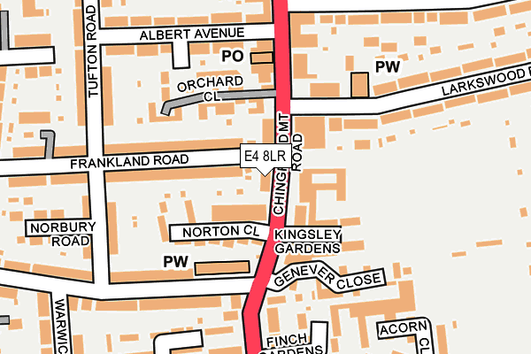 E4 8LR map - OS OpenMap – Local (Ordnance Survey)